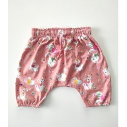 Pantaloni scurți harem bumbac organic Pink Alpaca