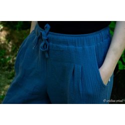 Pantaloni comozi pentru femei din muselină bumbac organic