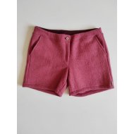 Pantaloni scurți din lână fiartă pentru femei 