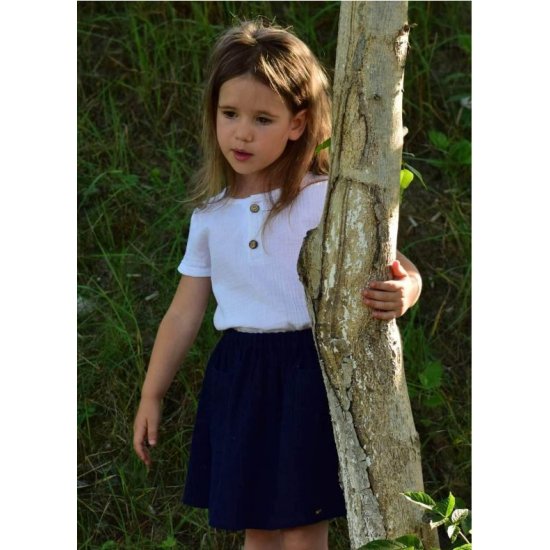 Fusta ampla copii muselina Navy-