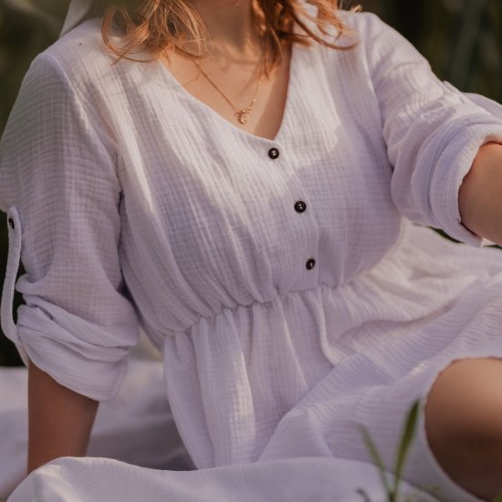 Rochie Baby Doll din muselină organică GOTS (4)