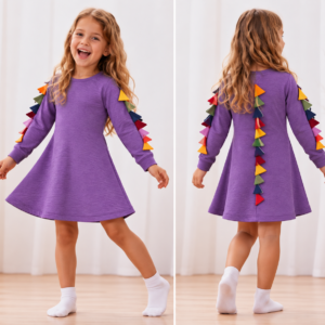 Rochie dino din lana merinos violet