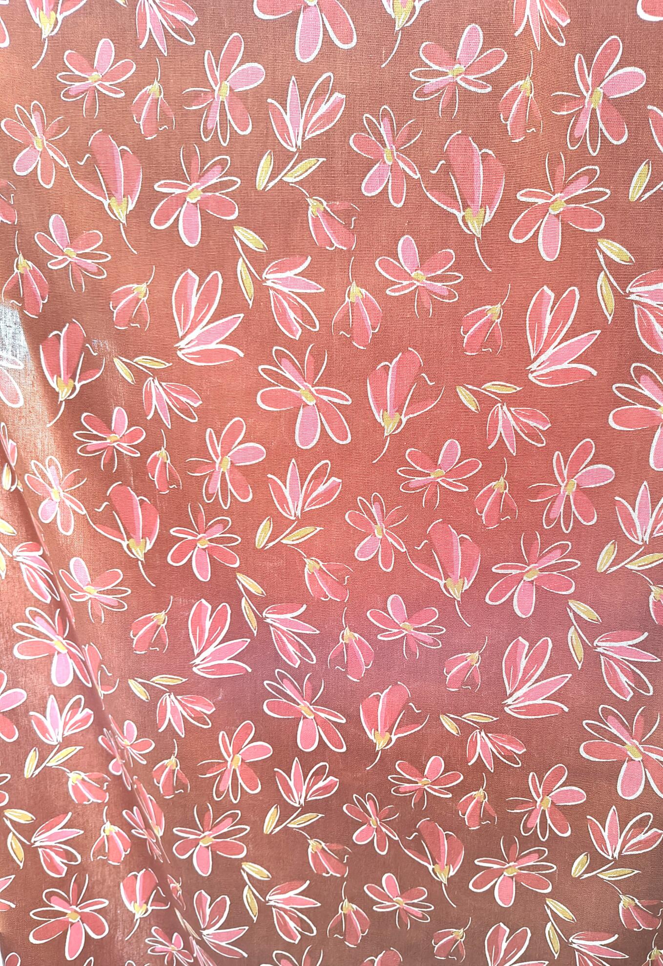 Tesut in 55 vas 45, teracotta floral