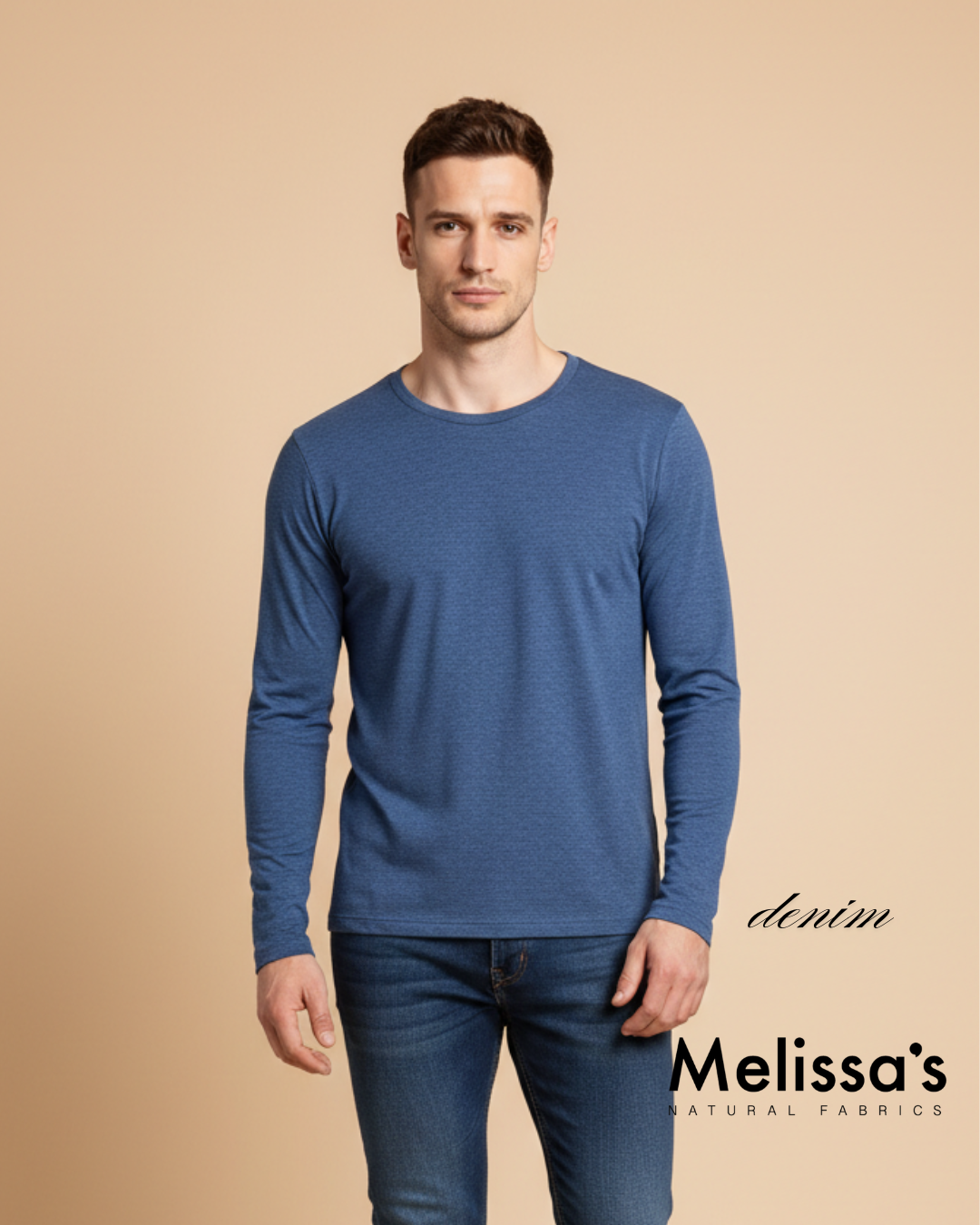 bluza barbati merino 250 denim