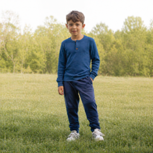 Bluză din lână merinos 250gsm pentru copii cu nasturi