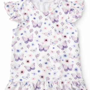 Tricou din bumbac organic pentru copii cu volănașe