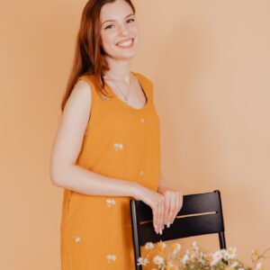 Rochie fără mâneci din muselină organică pentru femei