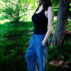 Pantaloni femei din muselina organică - lejeri