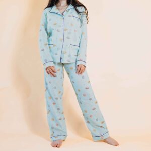 Pijama din muselină organică GOTS cu mâneci lungi pentru femei