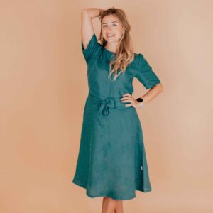 Rochie pentru femei Lena din in țesut - confortabilă și elegantă