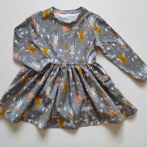 Rochie largă din bumbac organic pentru copii cu mânecă lungă