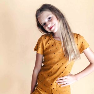 Tricou din bumbac organic pointelle pentru copii