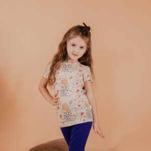 Tricou pentru copii din lână merinos și mătase 180gsm