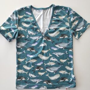 Tricou femei bumbac organic cu print balene