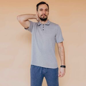 Tricou tip polo din merinos pentru bărbați - 250 gsm
