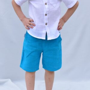 Pantaloni scurți din in țesut pentru copii - confortabili