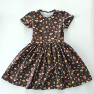 Rochie copii din bumbac organic – amplă, cu mânecă scurtă