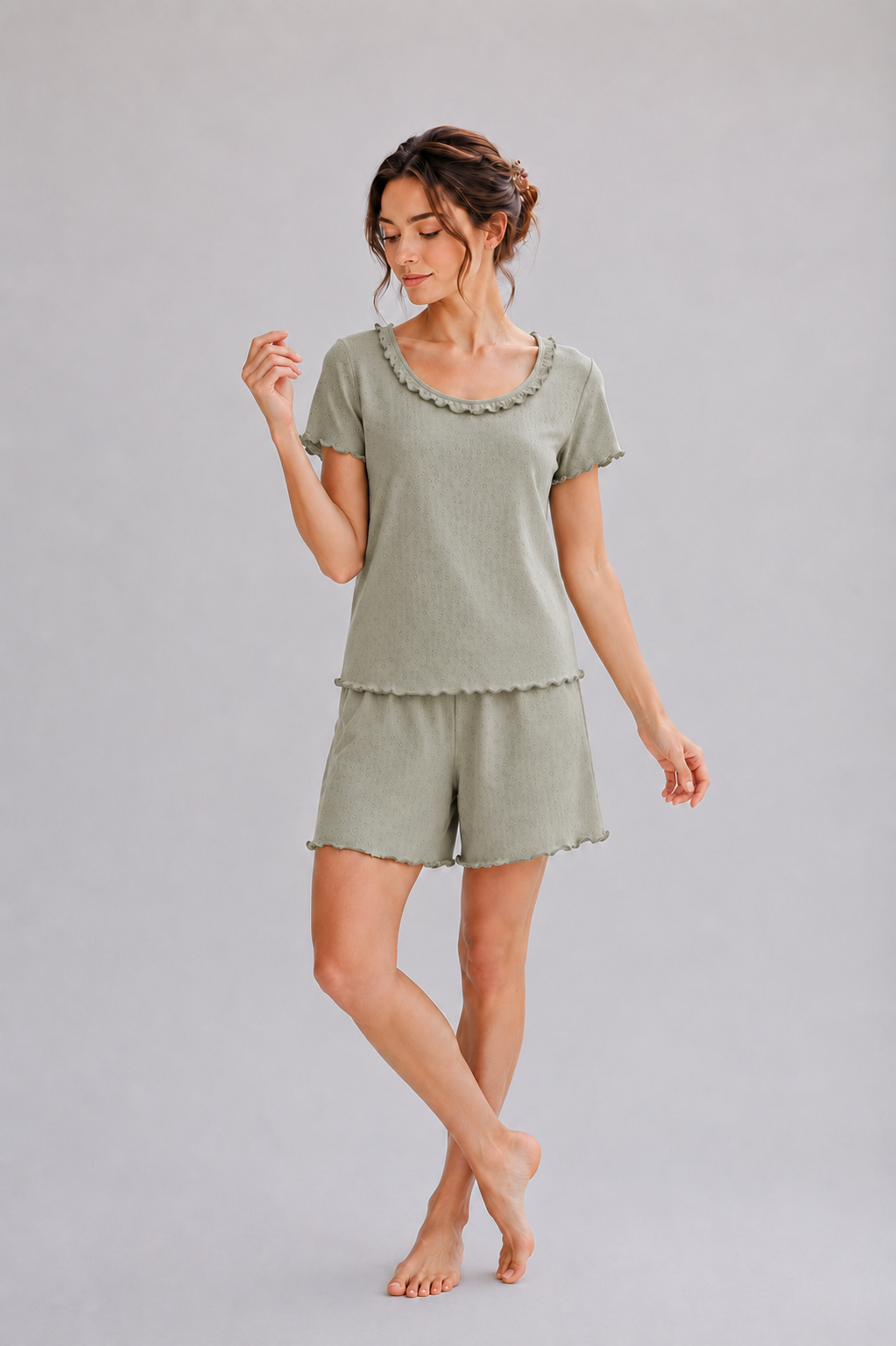 compleu pijama bumbac organic poientele