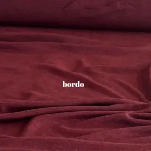 Material din lână merinos bordo Melissas, textură fină și naturală