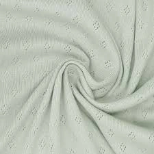 Material Alb din bumbac organic Melissas Textură Pointelle alb din bumbac organic Melissas – material natural premium