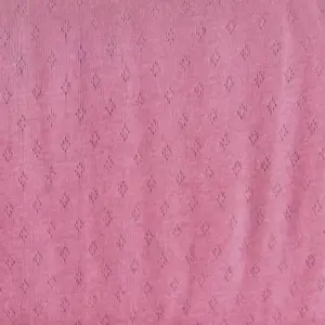 Textură Pointelle roz pudră din bumbac organic Melissas – material natural premium