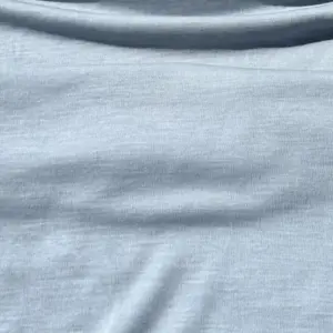 Material din lână merinos bleu deschis 200gsm Melissas cu textură fină naturală