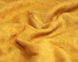 Material mustar din bumbac organic Melissas Textură Pointelle muștar din bumbac organic Melissas – material natural premium