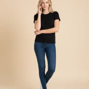 Tricou damă din lână merinos 250gsm negru Melissas