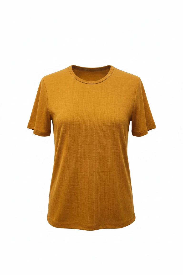 Tricou femei din lână merinos 250gsm Melissas Tricou damă din lână merinos 250gsm culoare muștar Melissas