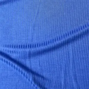 Detaliu material bambus ripsat albastru pentru haine damă Melissas