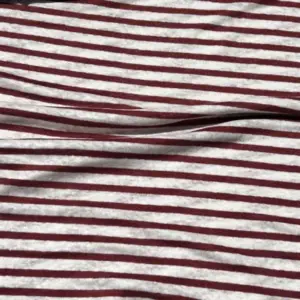 Material din in tricotat cu dungi bordo si alb pentru tricou dama de alaptare Melissas