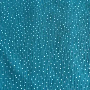 Material muselină organică turcoaz cu buline albe Melissas