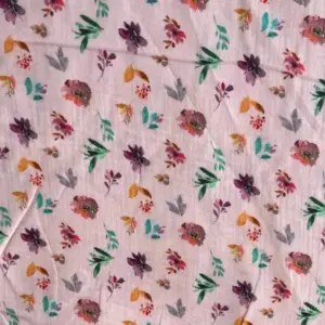 Material muselină organică roz floral Melissas cu imprimeu flori colorate