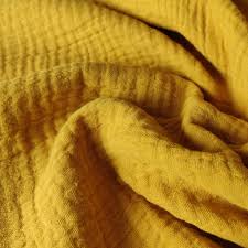 material.muselina-mustar-melissas Material muselină organică muștar Melissas – textură naturală și respirabilă