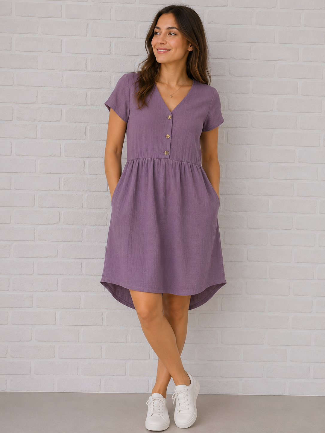 Rochie din muselina lungime asimetrica