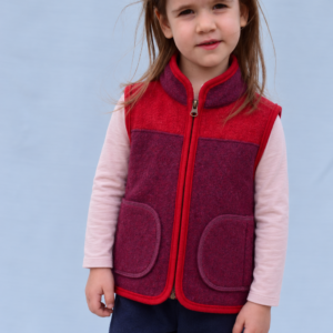 Vesta scurta din lana fiarta fucsia